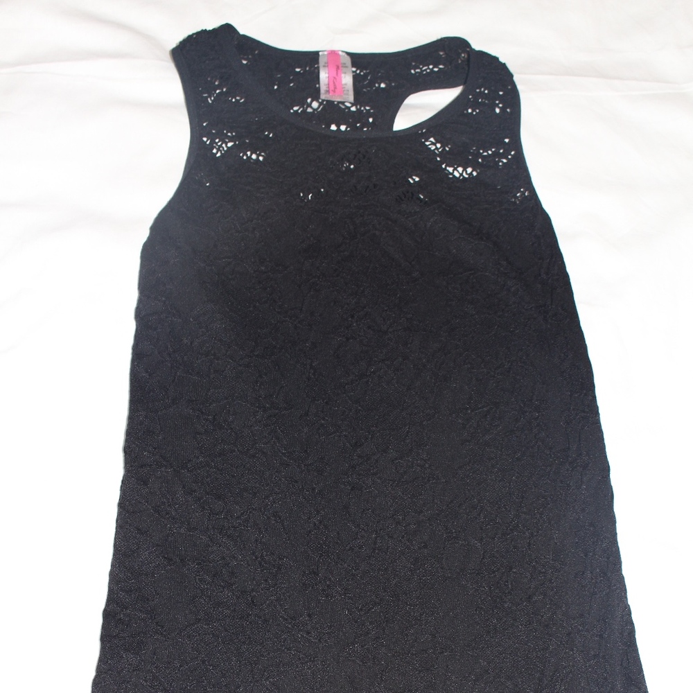Black Lace Detail Tank Top